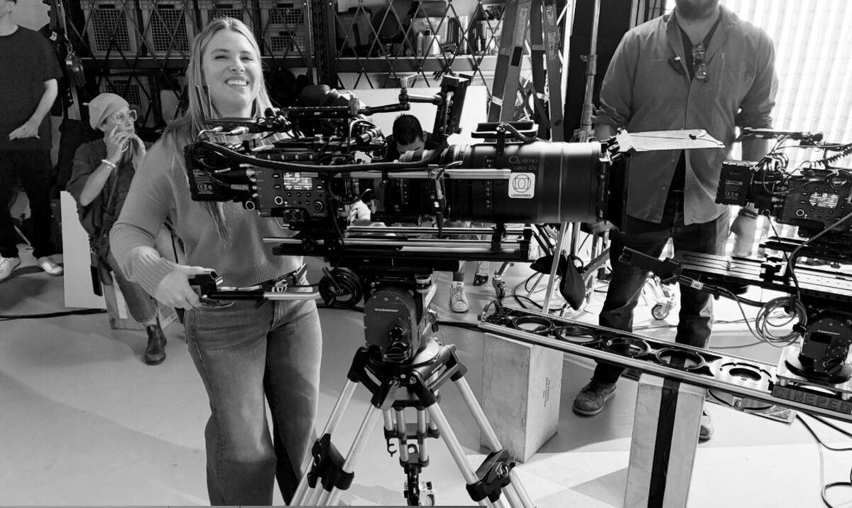 A Tempo production crew preparing a cinema camera build on set.
