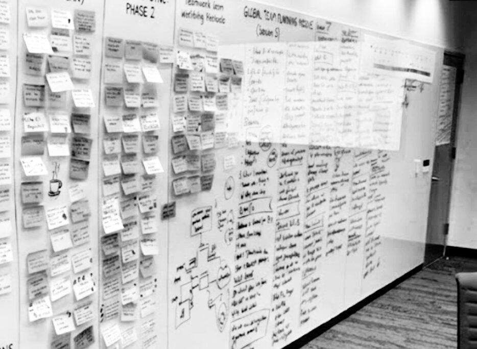A Tempo strategist mapping brand signals and opportunities across a working wall.