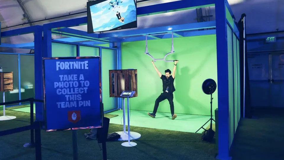 A green screen photo booth for fans.