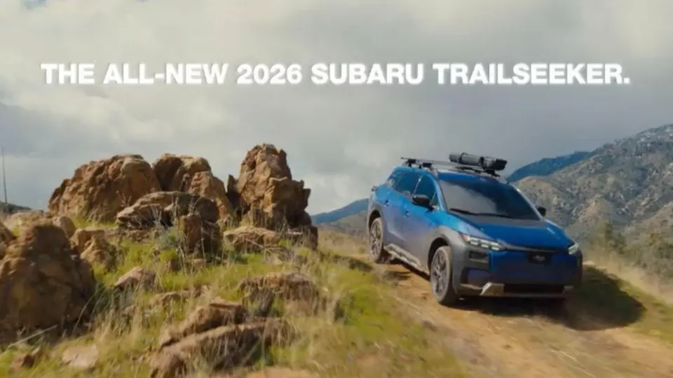The Subaru Trailseeker on a trail.